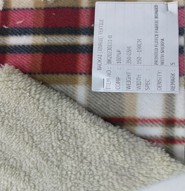 Classic Solid Lamb Sherpa Fleece Fabric 350 GSM (BK20230111-B)